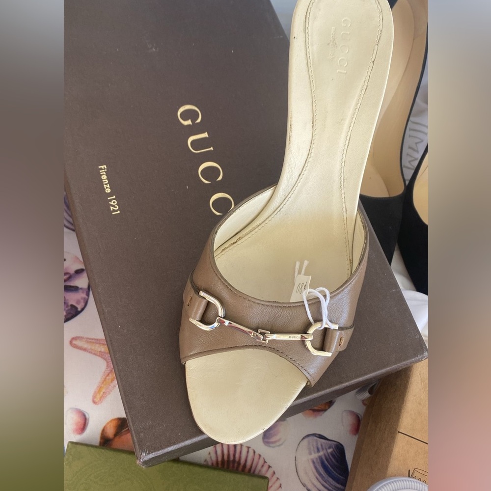 Gucci Women's Tan Leather Mules